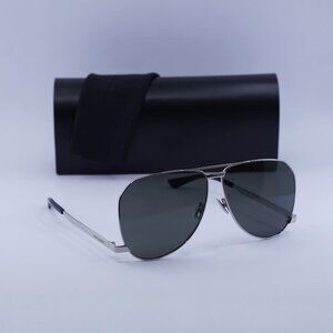 Saint Laurent SL690DUST 002 Aviator Sunglasses - Silver/Grey